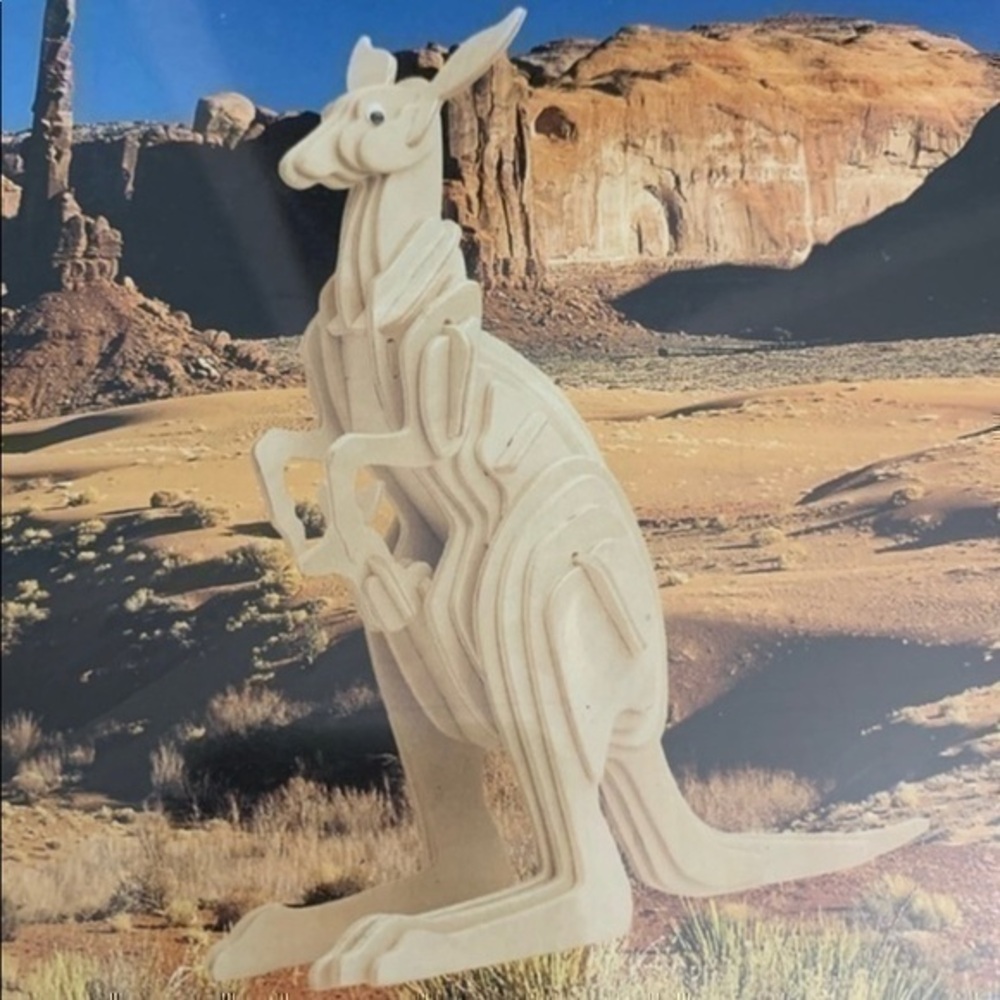 NWT Creatology 3D Wooden Puzzle Kangaroo Sealed Package Gift stocking stuffer